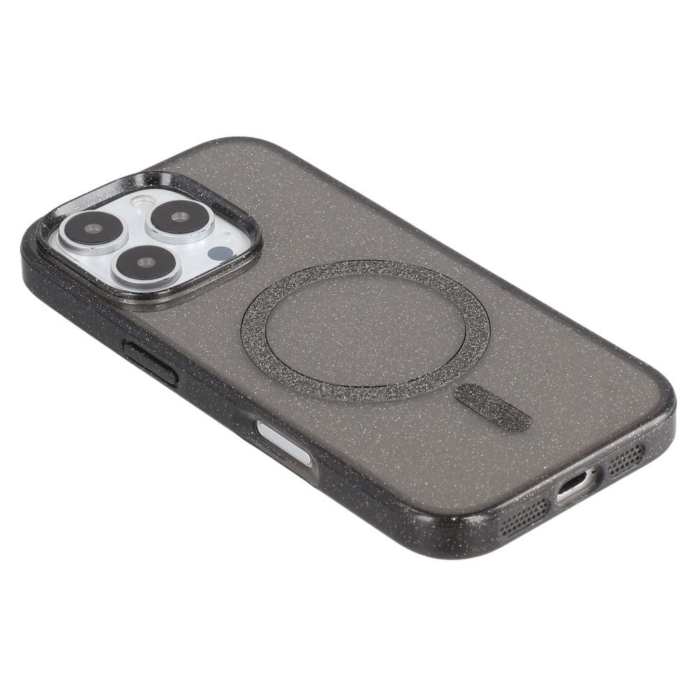 EIDERWOOD iPhone 16 Pro Max Plastik Glitter Cover - MagSafe Kompatibel - Sort