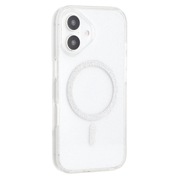 EIDERWOOD iPhone 16 Plastik Glitter Cover - MagSafe Kompatibel - Gennemsigtig