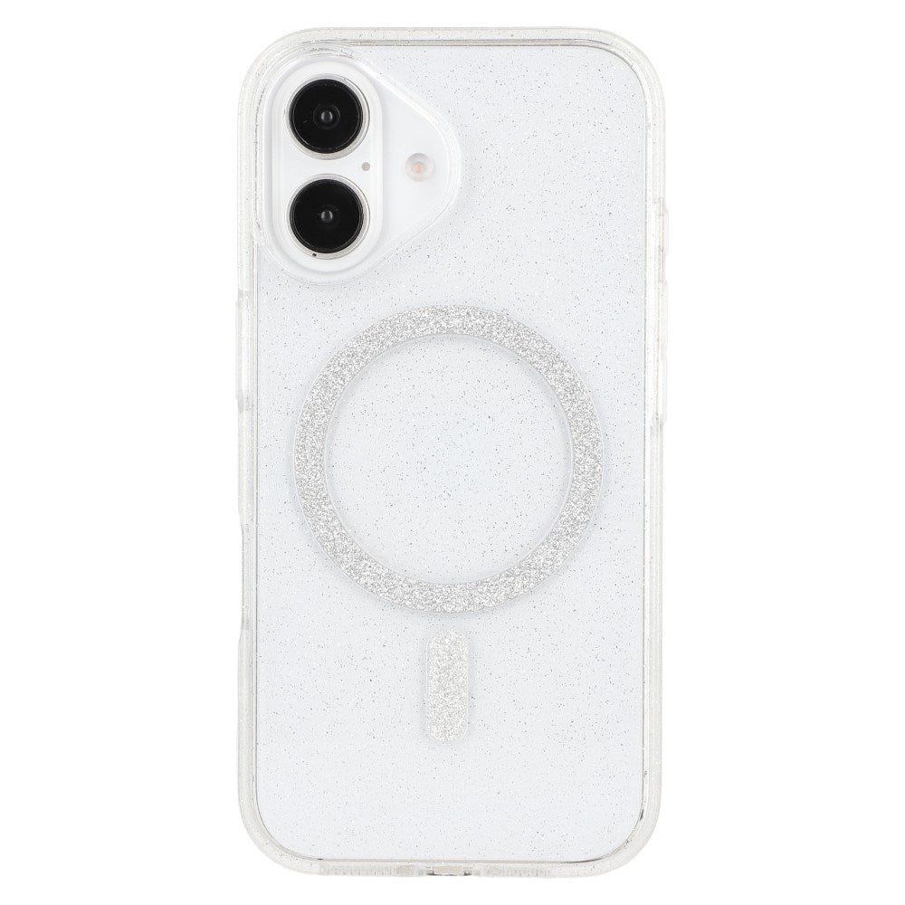 EIDERWOOD iPhone 16 Plastik Glitter Cover - MagSafe Kompatibel - Gennemsigtig