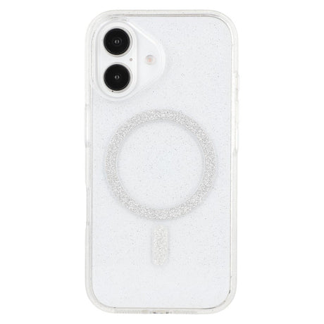 EIDERWOOD iPhone 16 Plastik Glitter Cover - MagSafe Kompatibel - Gennemsigtig
