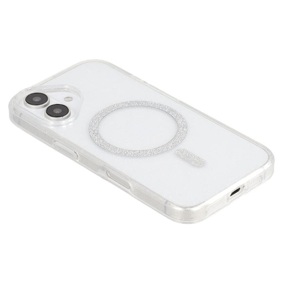 EIDERWOOD iPhone 16 Plastik Glitter Cover - MagSafe Kompatibel - Gennemsigtig