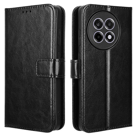 EIDERWOOD OnePlus 13R 5G Lædertekstur Flipcover - Sort