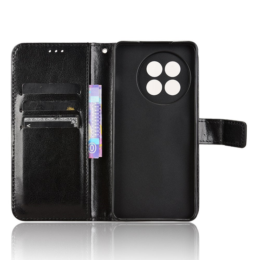 EIDERWOOD OnePlus 13R 5G Lædertekstur Flipcover - Sort