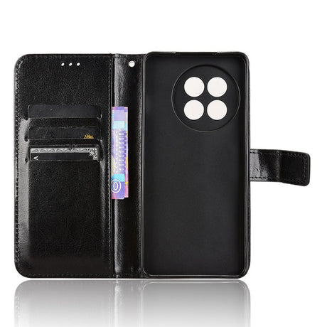 EIDERWOOD OnePlus 13R 5G Lædertekstur Flipcover - Sort