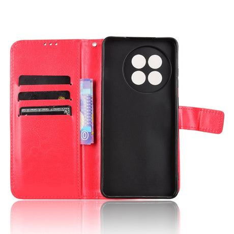 EIDERWOOD OnePlus 13R 5G Lædertekstur Flipcover - Rød