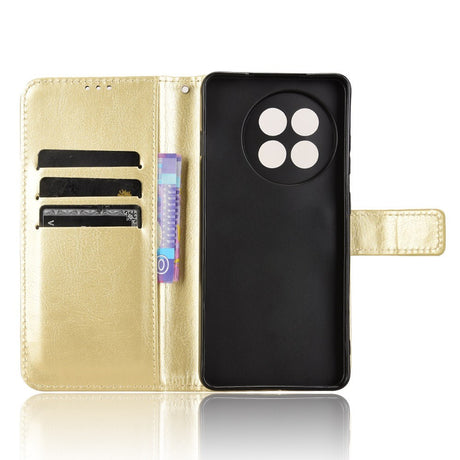 EIDERWOOD OnePlus 13R 5G Lædertekstur Flipcover - Guld