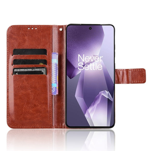 EIDERWOOD OnePlus 13R 5G Lædertekstur Flipcover - Brun