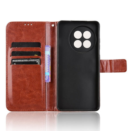 EIDERWOOD OnePlus 13R 5G Lædertekstur Flipcover - Brun