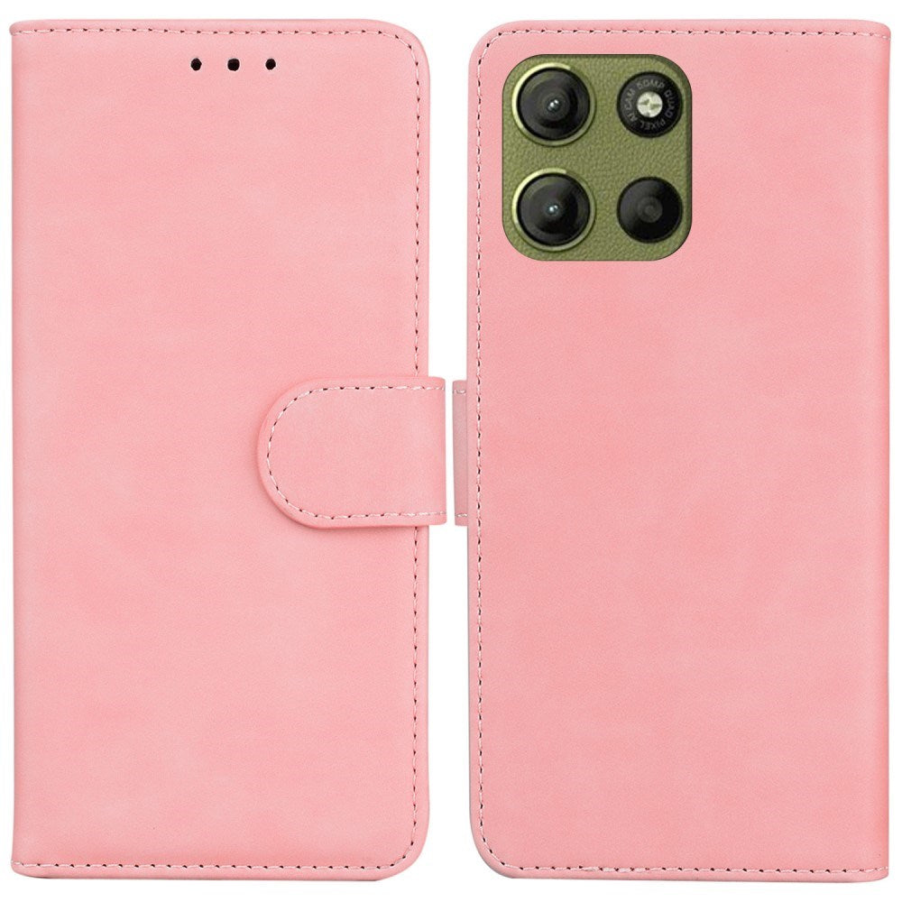 EIDERWOOD Motorola Moto G17 Power / G17 / G15 Kunstlæder Flip Cover m. Kortholder & Ståfunktion - Lyserød