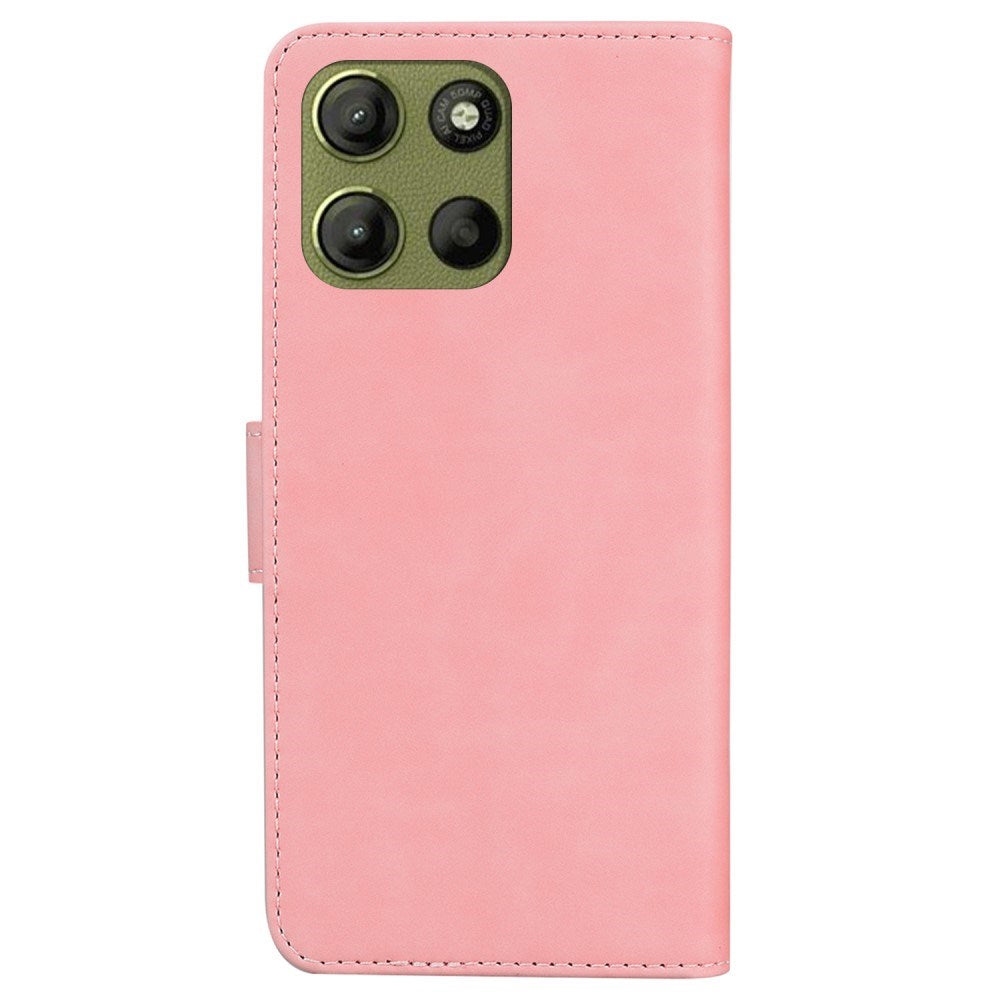 EIDERWOOD Motorola Moto G17 Power / G17 / G15 Kunstlæder Flip Cover m. Kortholder & Ståfunktion - Lyserød