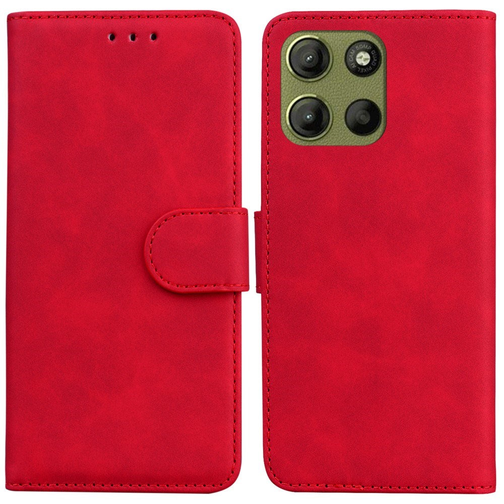 EIDERWOOD Motorola Moto G17 Power / G17 / G15 Kunstlæder Flip Cover m. Kortholder & Ståfunktion - Rød