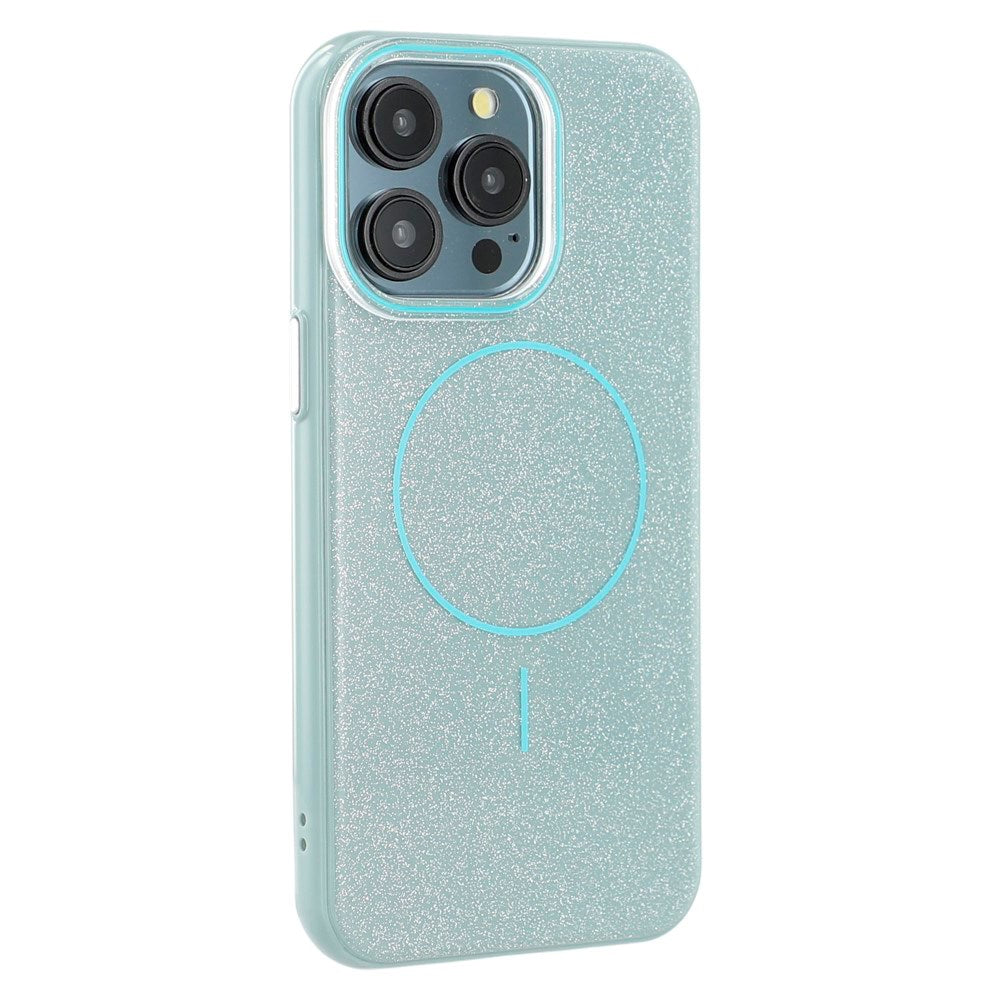 EIDERWOOD iPhone 15 Pro Plastik Glitter Cover - MagSafe Kompatibel - Grøn