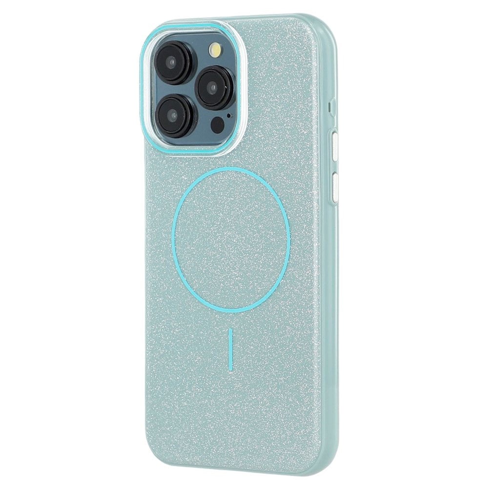 EIDERWOOD iPhone 15 Pro Plastik Glitter Cover - MagSafe Kompatibel - Grøn