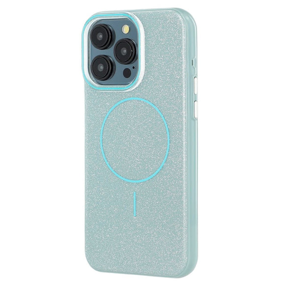 EIDERWOOD iPhone 15 Pro Plastik Glitter Cover - MagSafe Kompatibel - Grøn