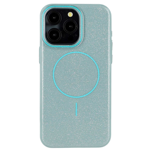 EIDERWOOD iPhone 15 Pro Plastik Glitter Cover - MagSafe Kompatibel - Grøn
