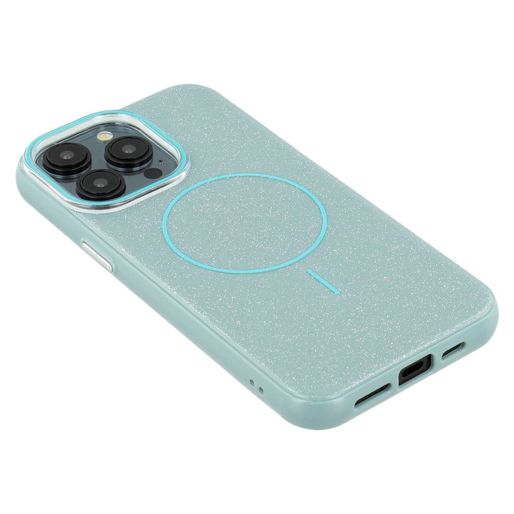 EIDERWOOD iPhone 15 Pro Plastik Glitter Cover - MagSafe Kompatibel - Grøn