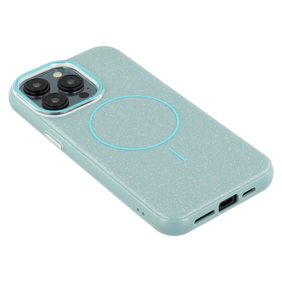EIDERWOOD iPhone 15 Pro Plastik Glitter Cover - MagSafe Kompatibel - Grøn
