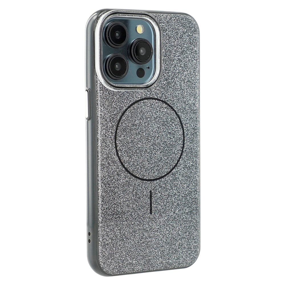 EIDERWOOD iPhone 15 Pro Plastik Glitter Cover - MagSafe Kompatibel - Sort