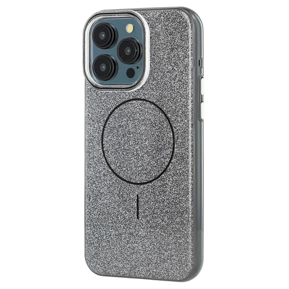 EIDERWOOD iPhone 15 Pro Plastik Glitter Cover - MagSafe Kompatibel - Sort