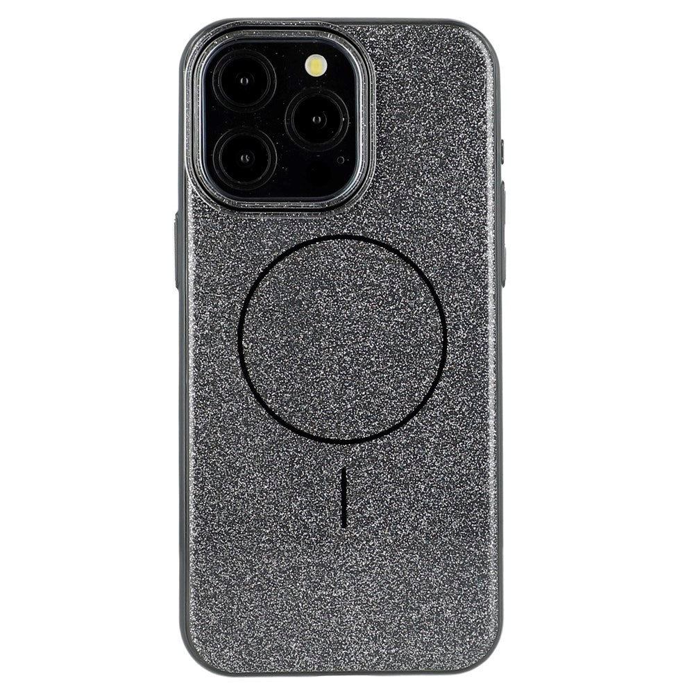 EIDERWOOD iPhone 15 Pro Plastik Glitter Cover - MagSafe Kompatibel - Sort