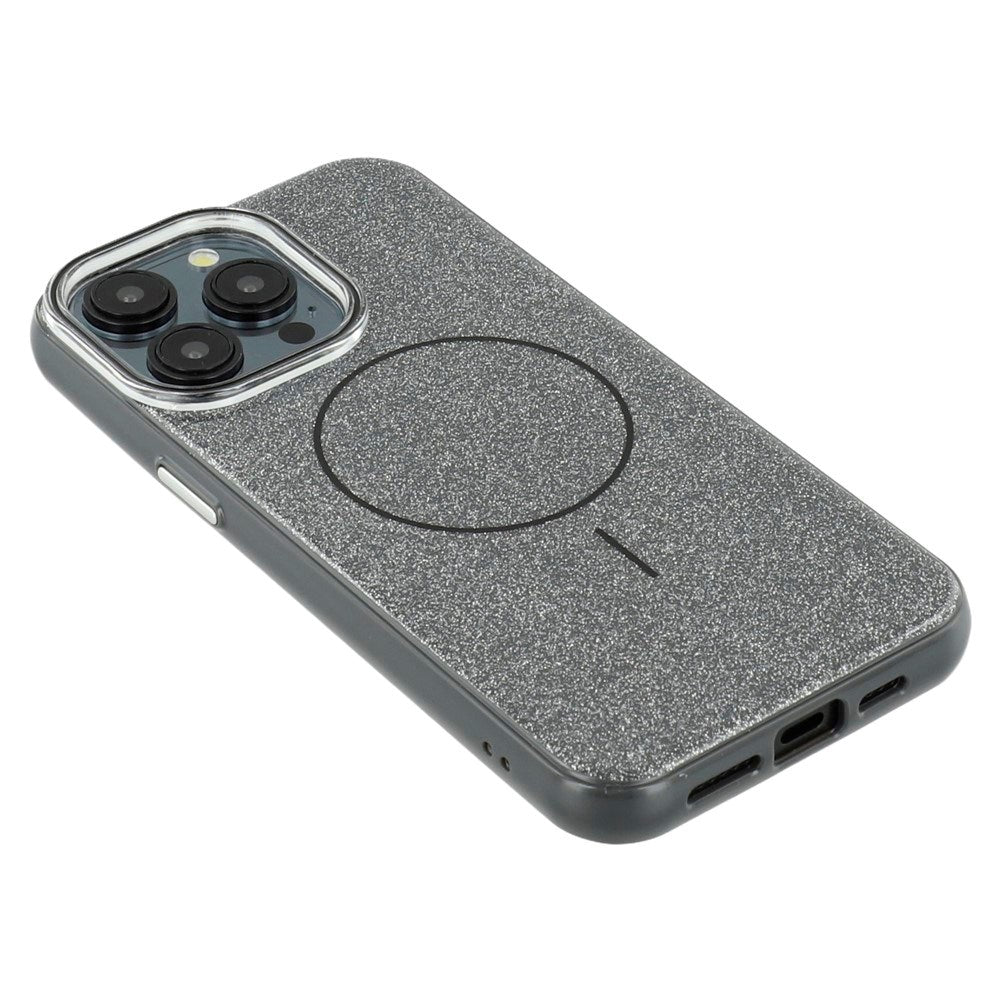 EIDERWOOD iPhone 15 Pro Plastik Glitter Cover - MagSafe Kompatibel - Sort