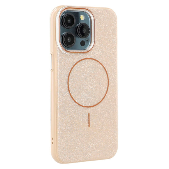 EIDERWOOD iPhone 15 Pro Plastik Glitter Cover - MagSafe Kompatibel - Guld