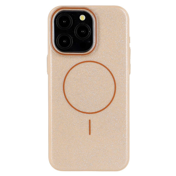 EIDERWOOD iPhone 15 Pro Plastik Glitter Cover - MagSafe Kompatibel - Guld