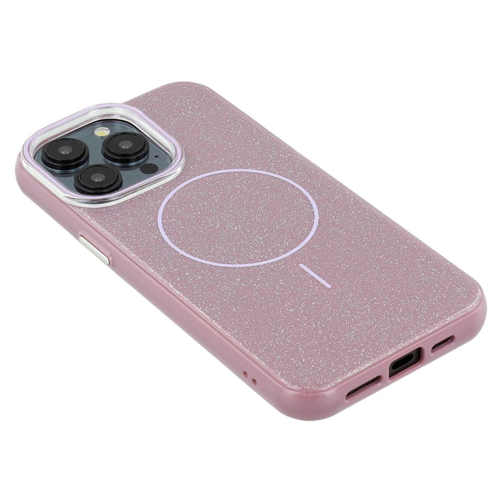 EIDERWOOD iPhone 15 Pro Plastik Glitter Cover - MagSafe Kompatibel - Lilla