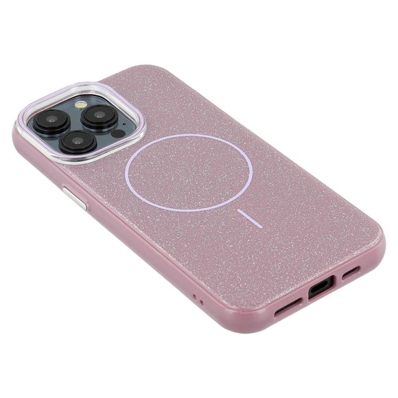 EIDERWOOD iPhone 15 Pro Plastik Glitter Cover - MagSafe Kompatibel - Lilla
