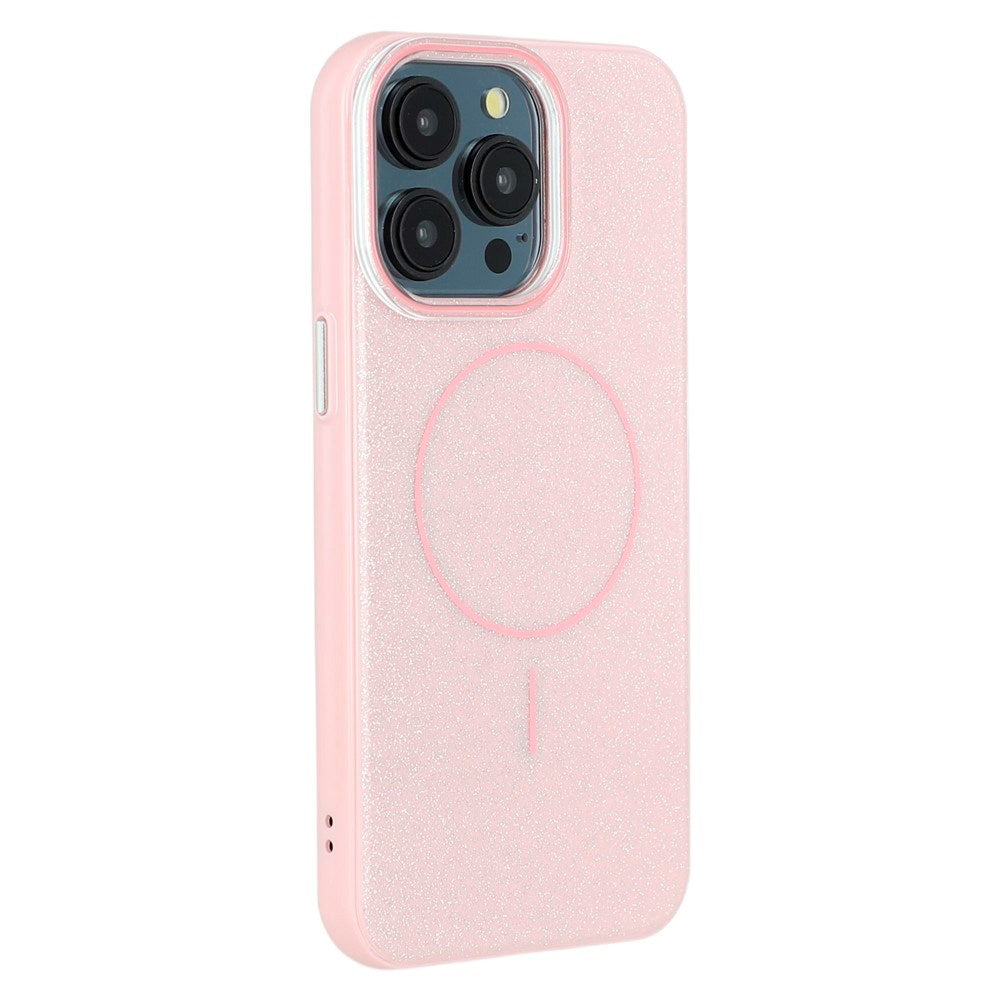 EIDERWOOD iPhone 15 Pro Plastik Glitter Cover - MagSafe Kompatibel - Lyserød