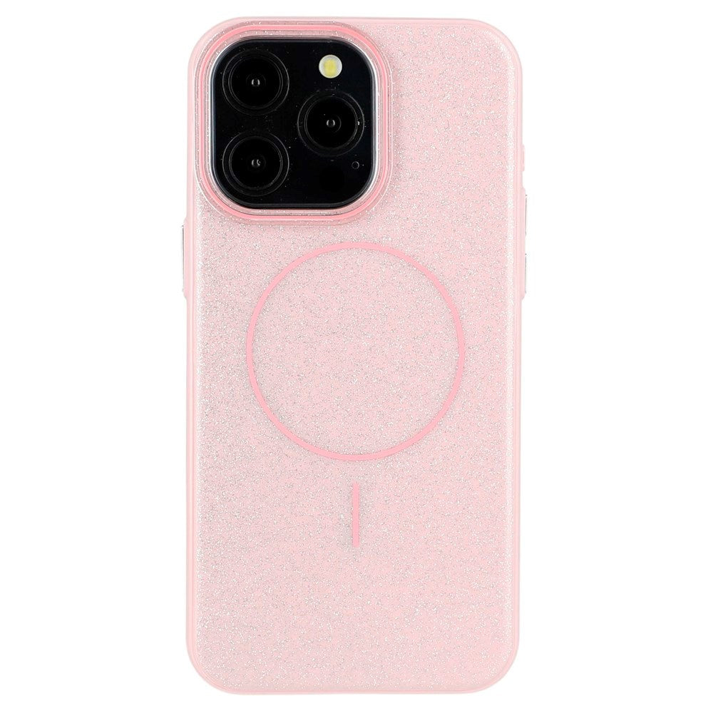 EIDERWOOD iPhone 15 Pro Plastik Glitter Cover - MagSafe Kompatibel - Lyserød