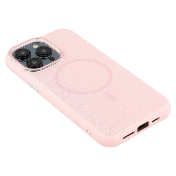 EIDERWOOD iPhone 15 Pro Plastik Glitter Cover - MagSafe Kompatibel - Lyserød