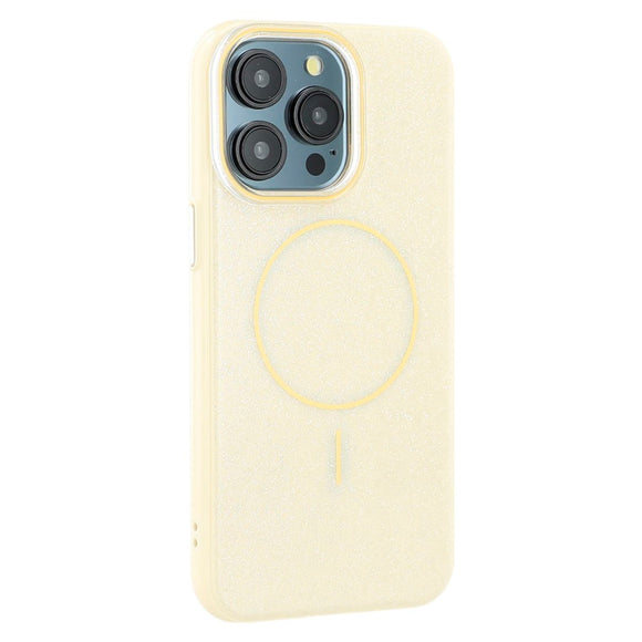 EIDERWOOD iPhone 15 Pro Plastik Glitter Cover - MagSafe Kompatibel - Gul