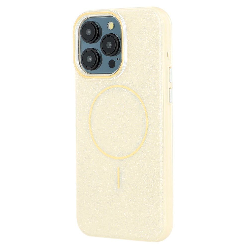 EIDERWOOD iPhone 15 Pro Plastik Glitter Cover - MagSafe Kompatibel - Gul