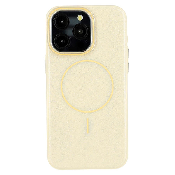 EIDERWOOD iPhone 15 Pro Plastik Glitter Cover - MagSafe Kompatibel - Gul