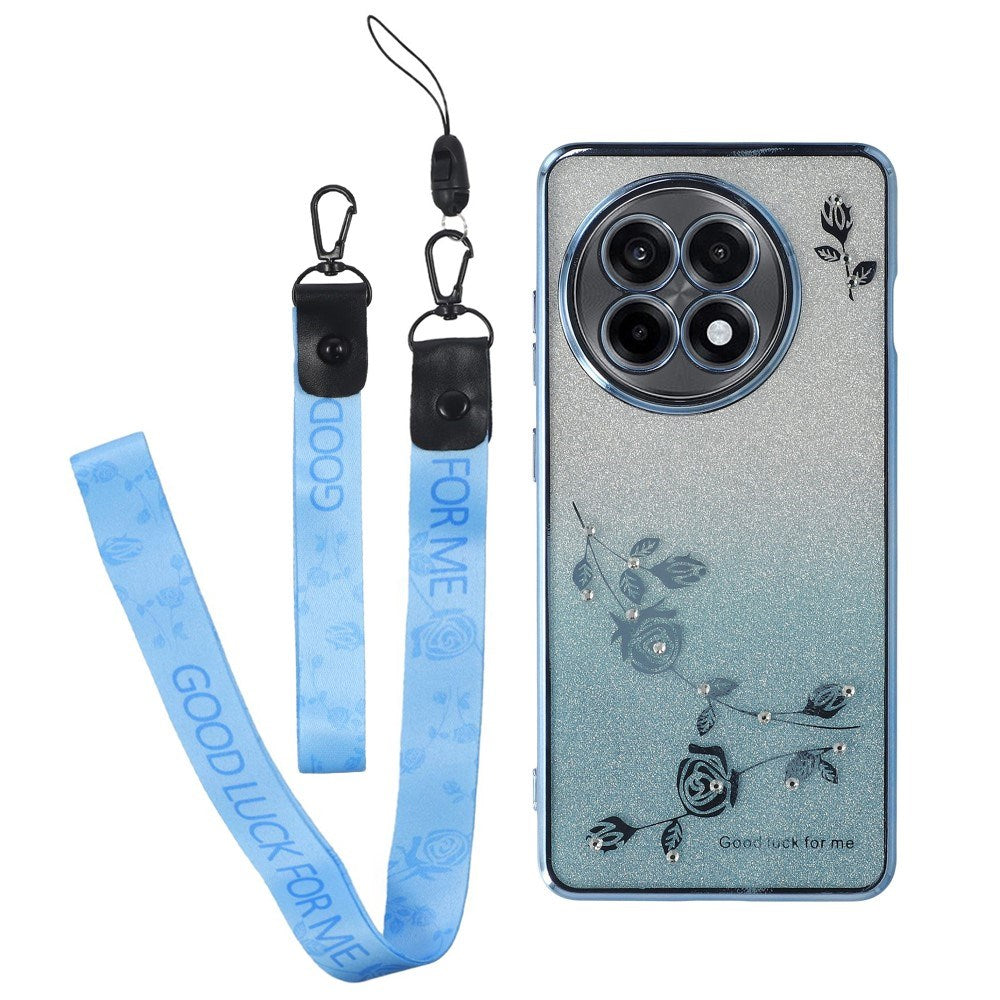 OnePlus 13R Fleksibelt Plastik Cover m. 2 x Lanyard - Blå