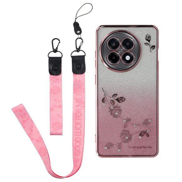 OnePlus 13R Fleksibelt Plastik Cover m. 2 x Lanyard - Lyserød