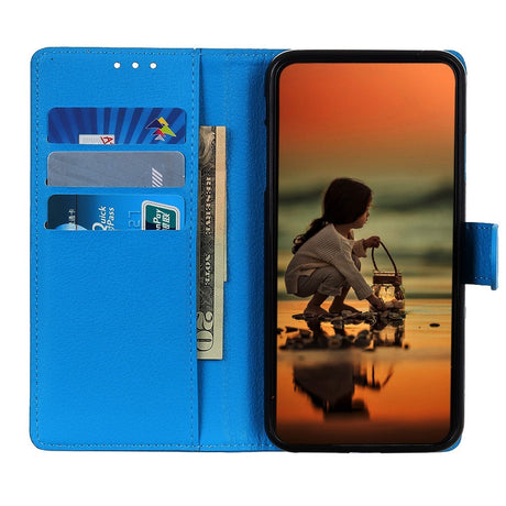 EIDERWOOD Xiaomi Redmi Note 14 Pro (5G) / Poco X7 Litchi Kunstlæder Cover m. Pung & Ståfunktion - Blå
