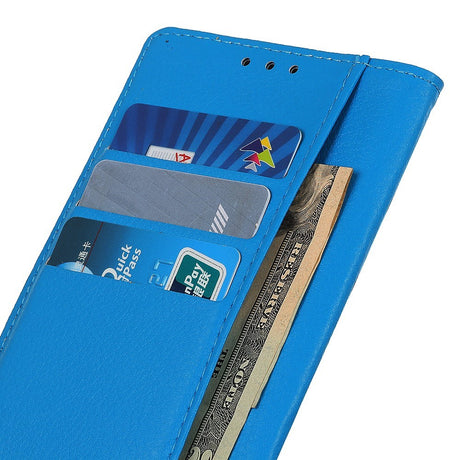 EIDERWOOD Xiaomi Redmi Note 14 Pro (5G) / Poco X7 Litchi Kunstlæder Cover m. Pung & Ståfunktion - Blå
