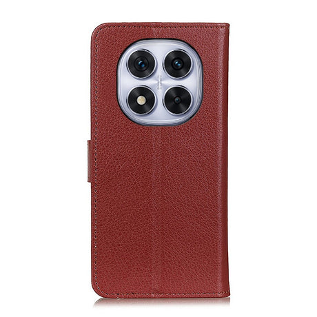 EIDERWOOD Xiaomi Redmi Note 14 Pro (5G) / Poco X7 Litchi Kunstlæder Cover m. Pung & Ståfunktion - Brun