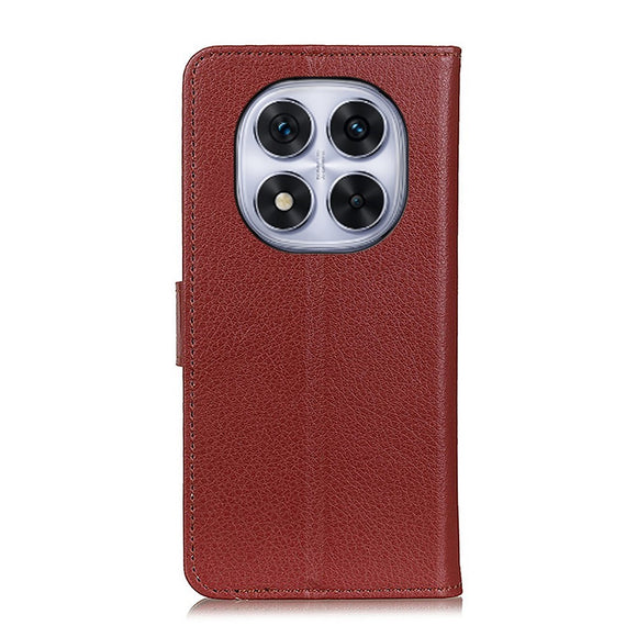 EIDERWOOD Xiaomi Redmi Note 14 Pro (5G) / Poco X7 Litchi Kunstlæder Cover m. Pung & Ståfunktion - Brun