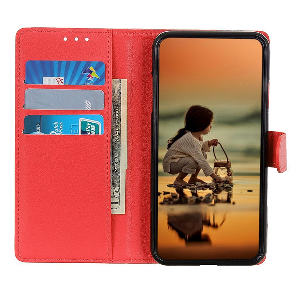 EIDERWOOD Xiaomi Redmi Note 14 Pro (5G) / Poco X7 Litchi Kunstlæder Cover m. Pung & Ståfunktion - Rød