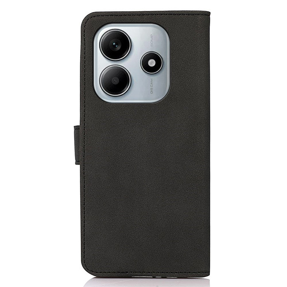 Xiaomi Redmi Note 14 (5G) KHAZNEH Kunstlæder Flip Cover m. Kortholder & Ståfunktion - Sort