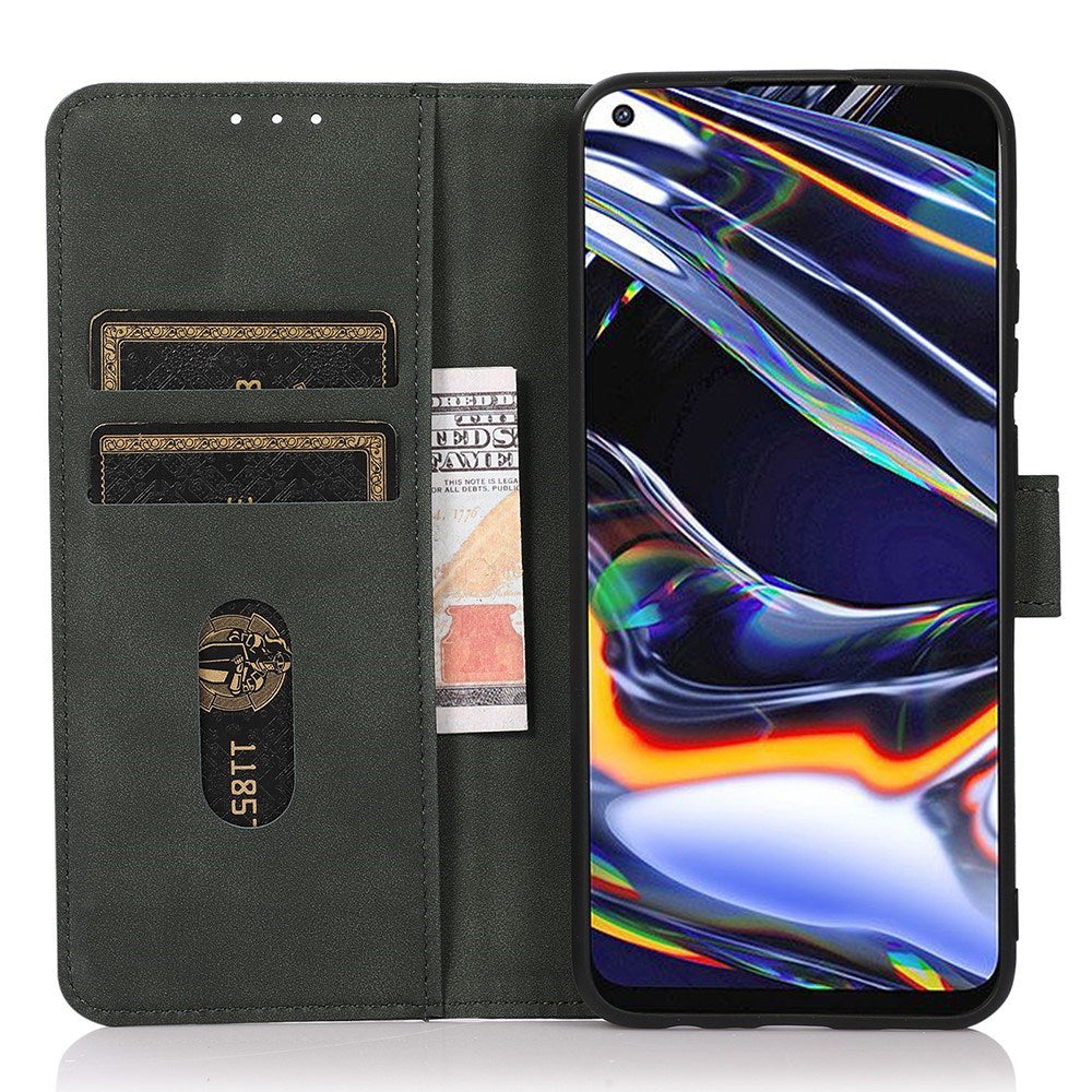 Xiaomi Redmi Note 14 (5G) KHAZNEH Kunstlæder Flip Cover m. Kortholder & Ståfunktion - Grøn