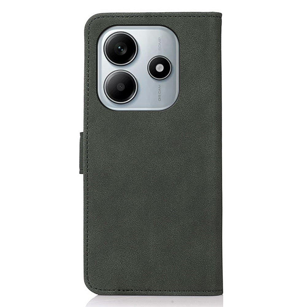 Xiaomi Redmi Note 14 (5G) KHAZNEH Kunstlæder Flip Cover m. Kortholder & Ståfunktion - Grøn