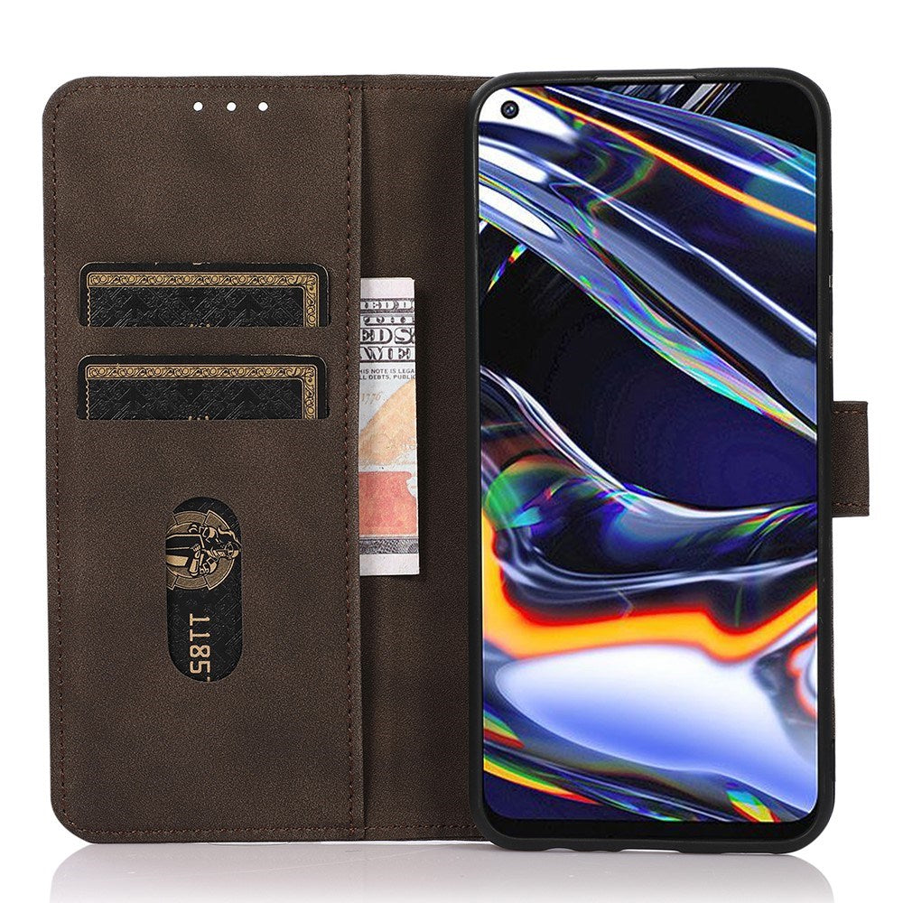 Xiaomi Redmi Note 14 (5G) KHAZNEH Kunstlæder Flip Cover m. Kortholder & Ståfunktion - Brun