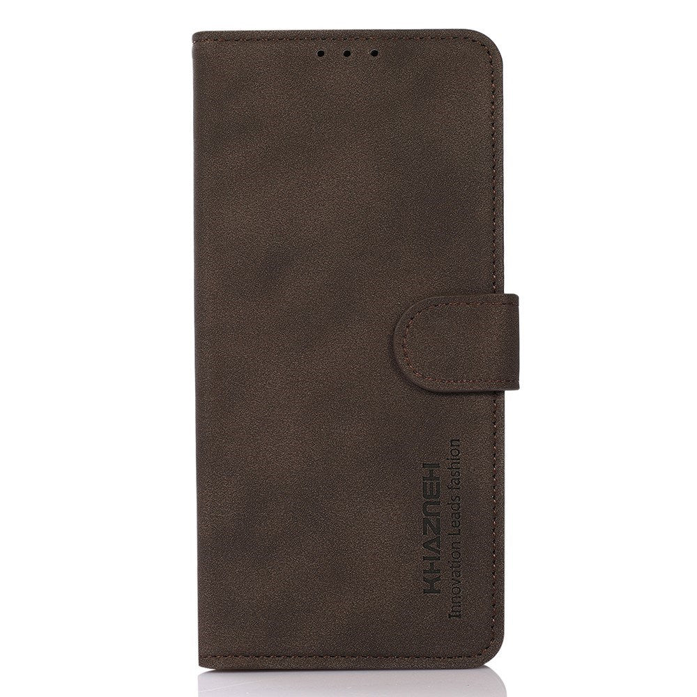 Xiaomi Redmi Note 14 (5G) KHAZNEH Kunstlæder Flip Cover m. Kortholder & Ståfunktion - Brun