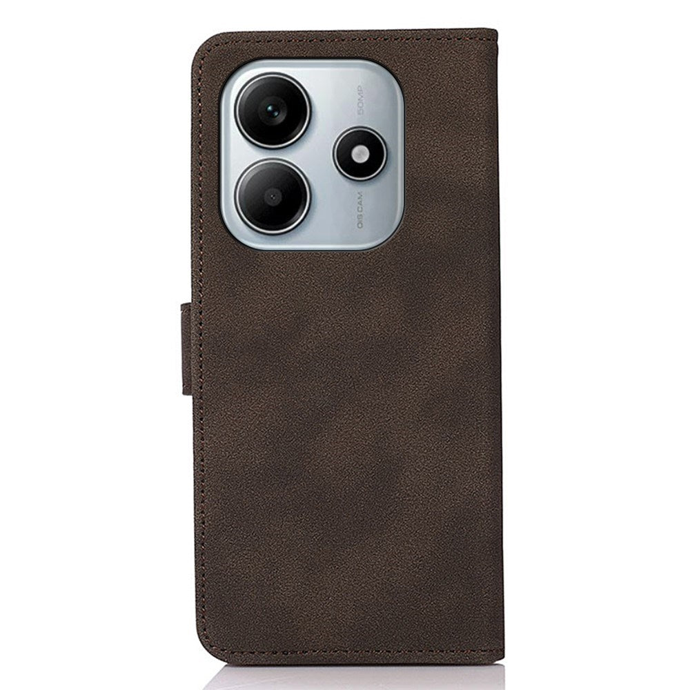 Xiaomi Redmi Note 14 (5G) KHAZNEH Kunstlæder Flip Cover m. Kortholder & Ståfunktion - Brun