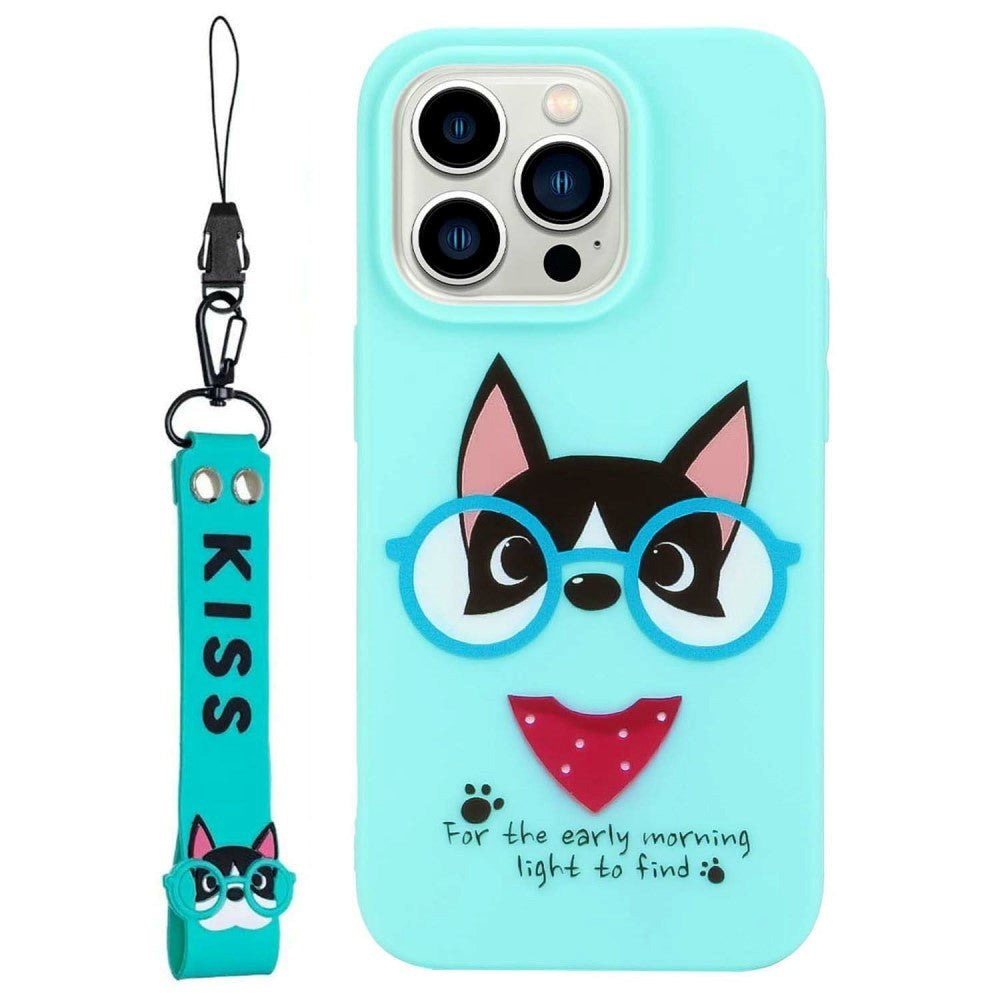 iPhone 14 Pro Fleksibelt Bagside Cover m. Motiv - Hund