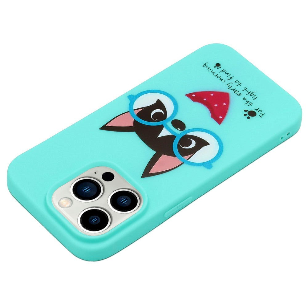 iPhone 14 Pro Fleksibelt Bagside Cover m. Motiv - Hund